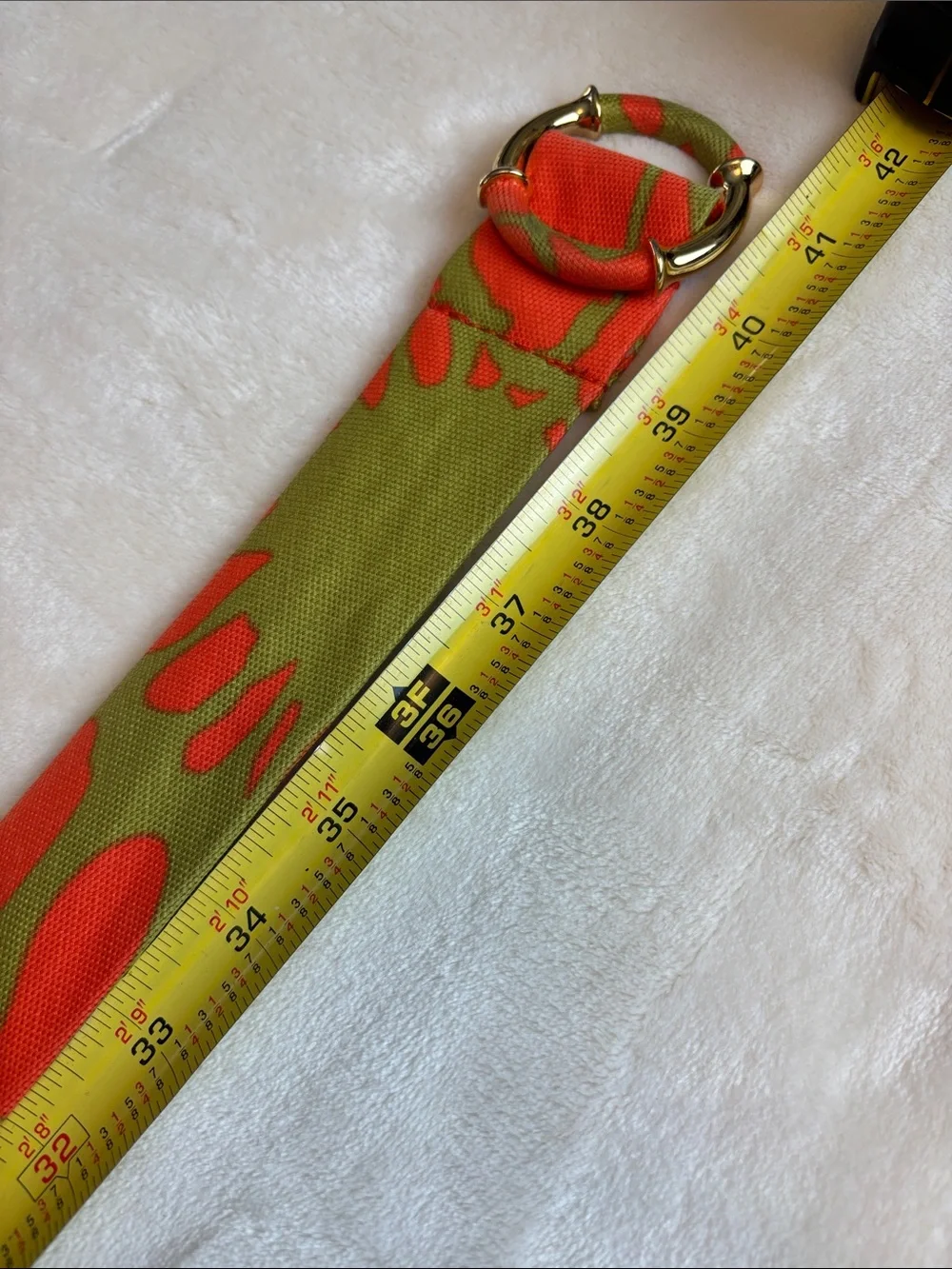Fun! J. Crew Canvas Fashion Belt in Olive Green and Bright Orange - Picture 4 of 6